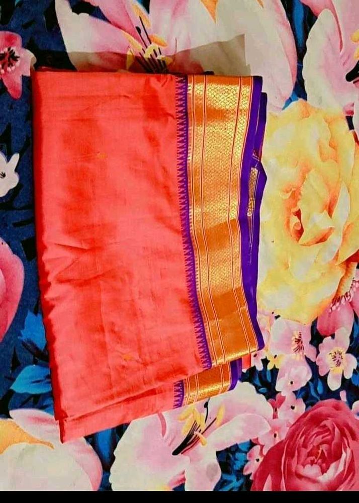 Pure Silk Saree With Blouse 38size