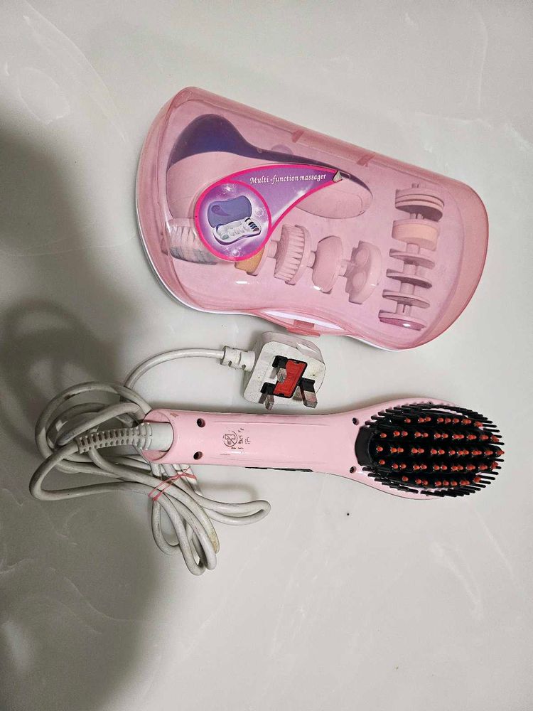 Facial Massager +ELECTRIC HAIR STRAIGHTENER