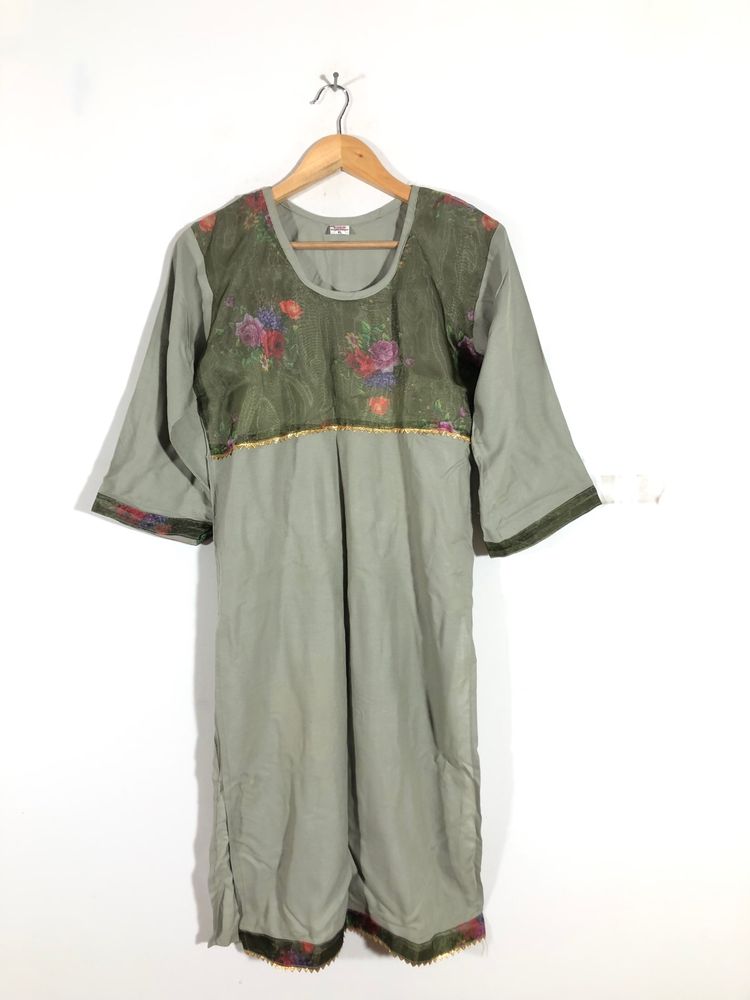 Olive Green Printed Kurta(Women’s)