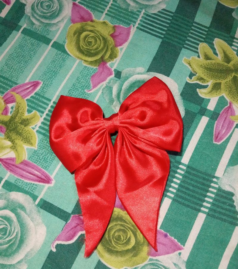 Combo Of Two Black & Red Hair Bow With Alligator C