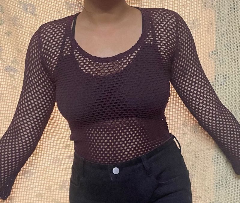 Full Sleeve Mesh Top