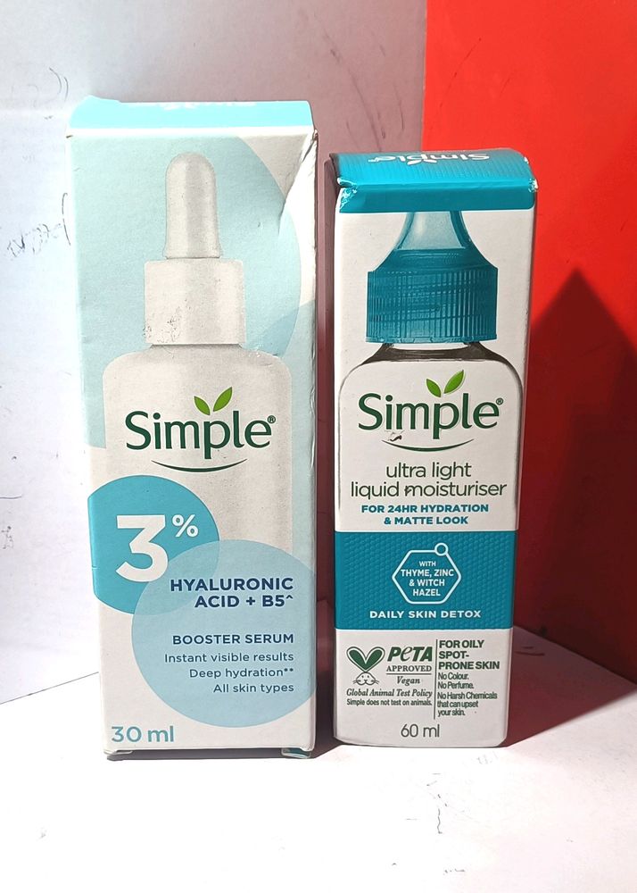 Simple Combo Of Hyaluronic Serum & Moisturizer