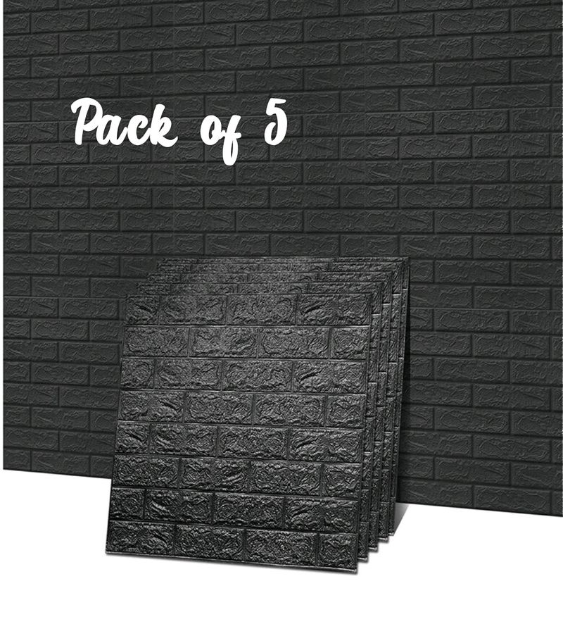 Abstract Black Bricks Design 3D Wallpapers