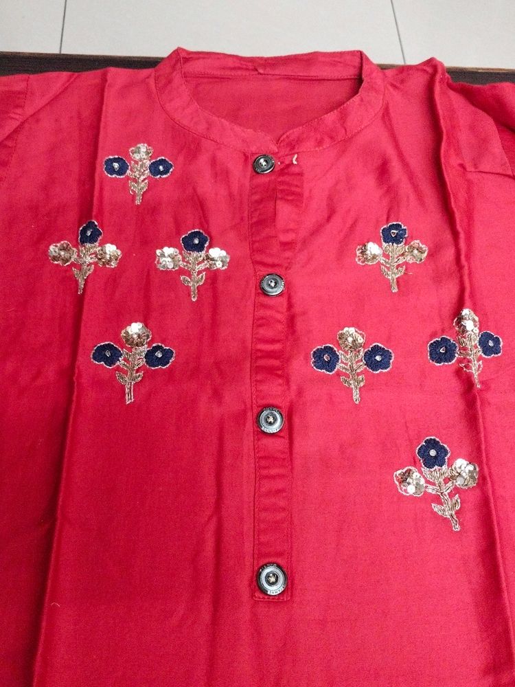 Red Silk Kurti