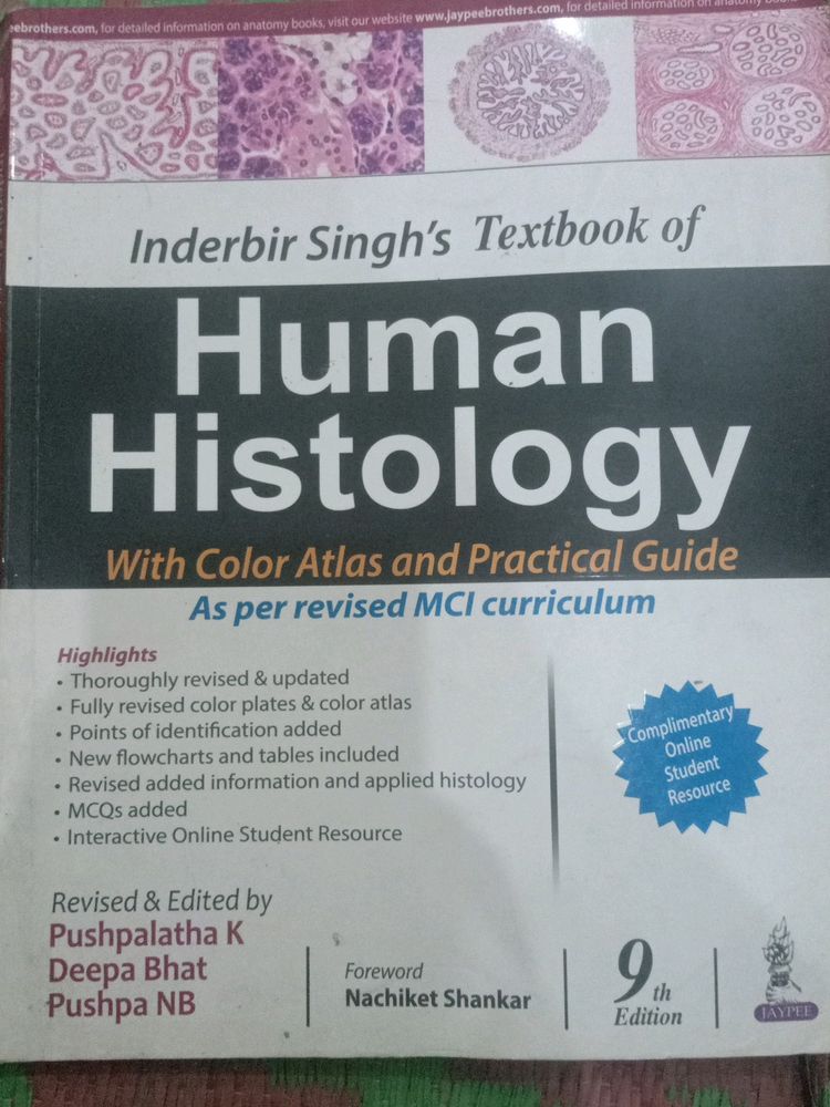 Human Histology With Colour Atlas 9th Edition