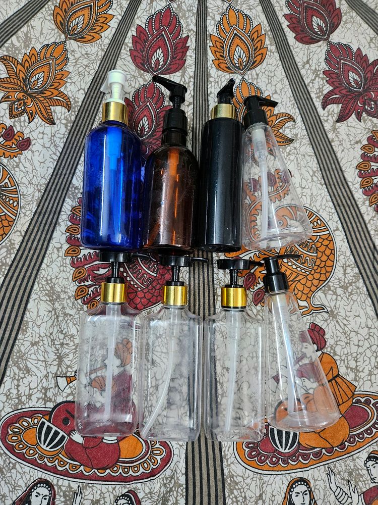 HAUL OF UPCYCLED PUSH AND DISPENSE BOTTLES