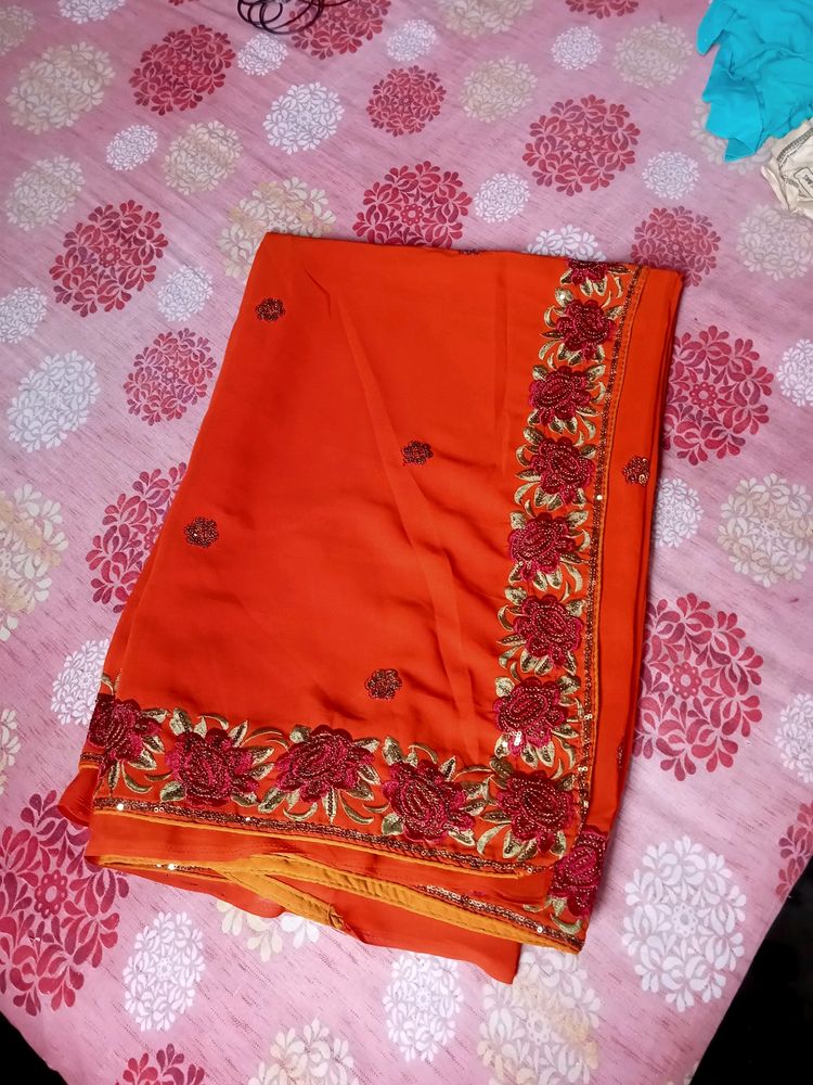 Embroidered Saree