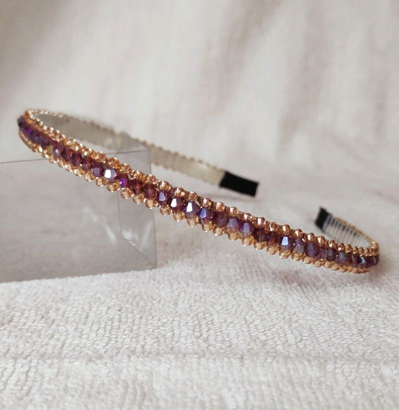 Crystal Hairbands With Golden Borders