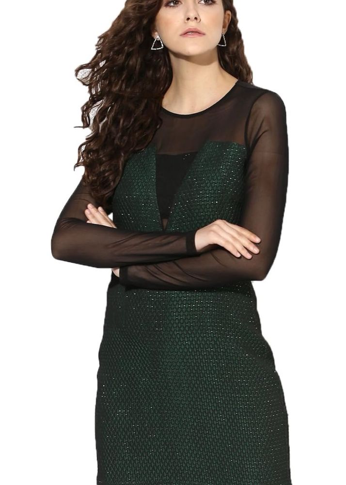 Kazo Dress - Black With Green