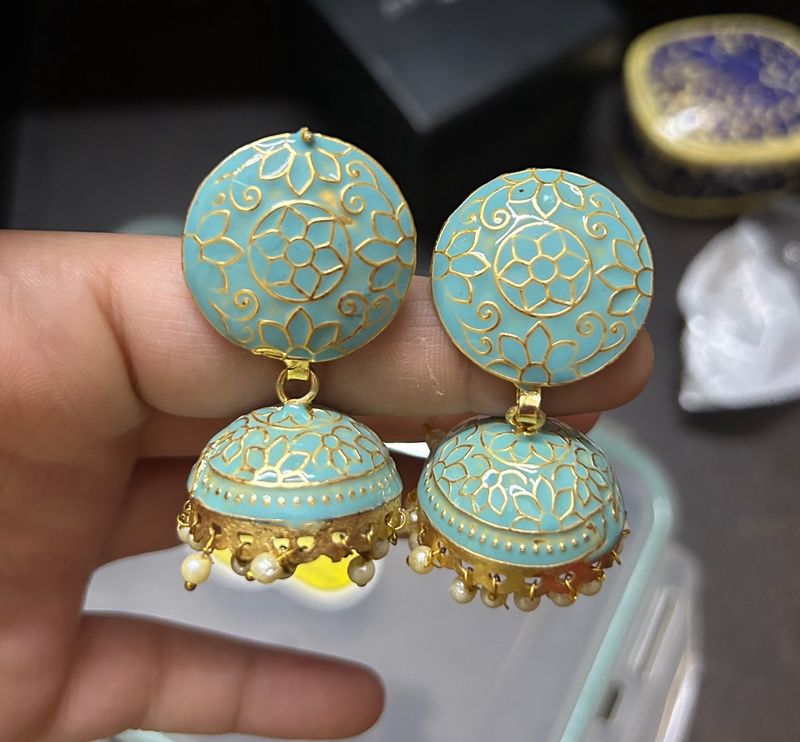 Blue Jhumka From Jaipur- Unused