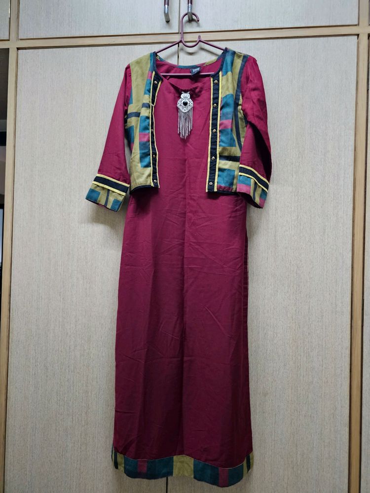 Soch Maroon Kurti