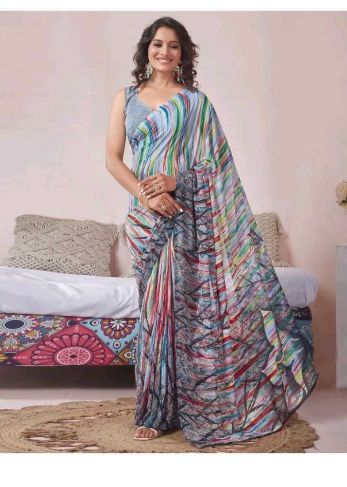 Samah Floral Print Gemortac Saree