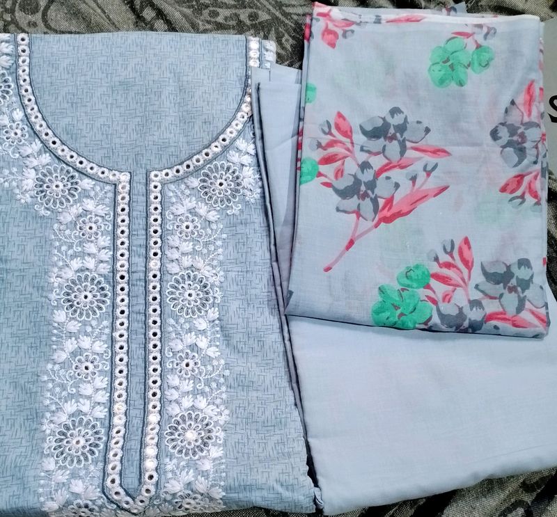 Pure Cotton Embroidred Dress Material