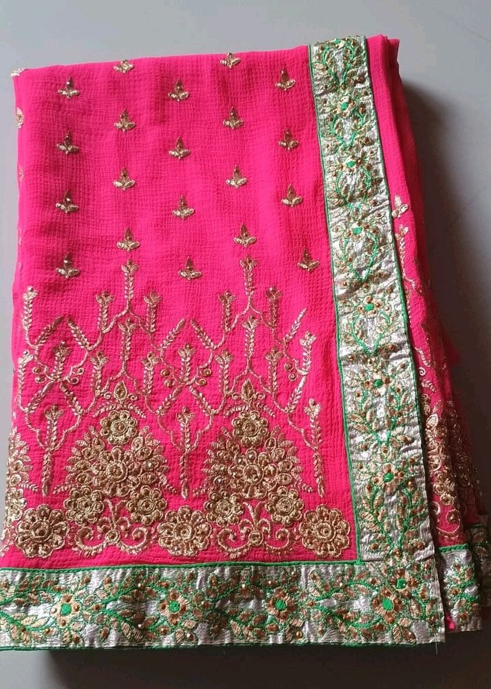 Embroidery Heavy Work Saree For Women