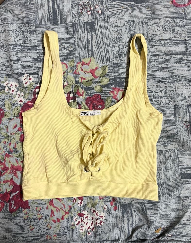 Pastel Yellow Crop Top💛