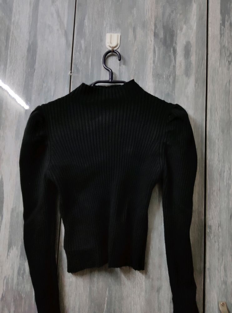 Black Woolen Top