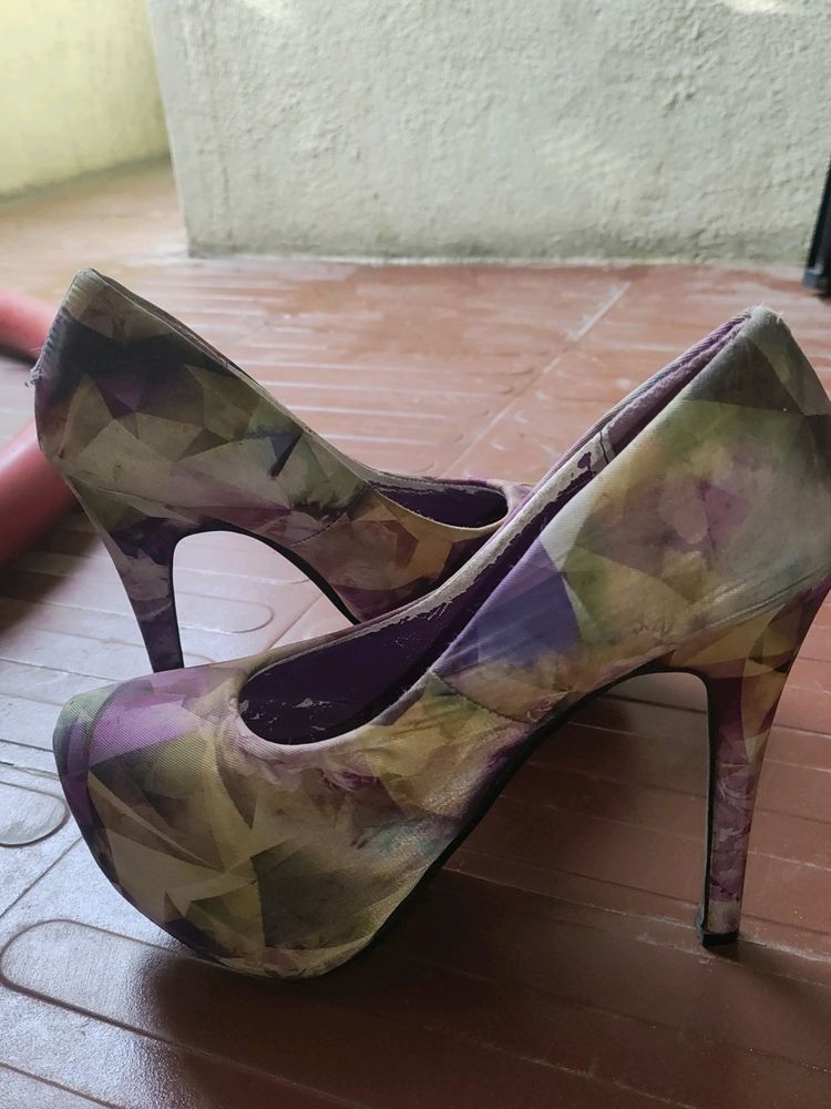 Nell Purple High Pump Heels 38 Euro, 5 Indian Size