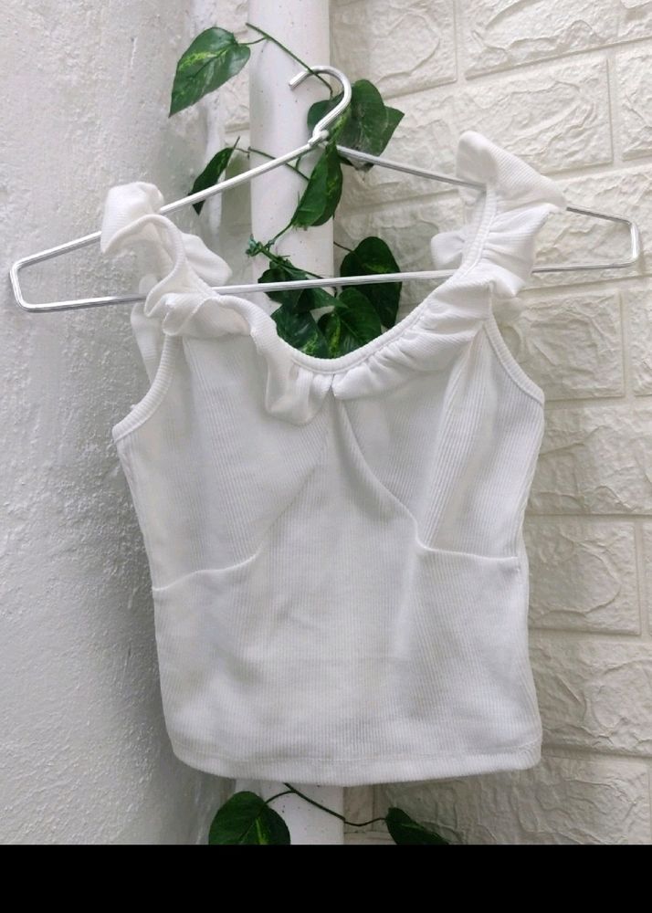 Frilly White Top