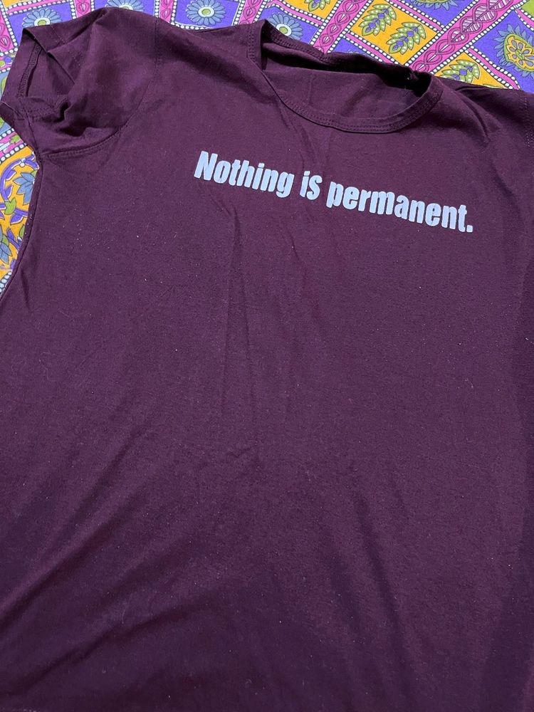 Nothing Is Permanent Brown Tee Shirt