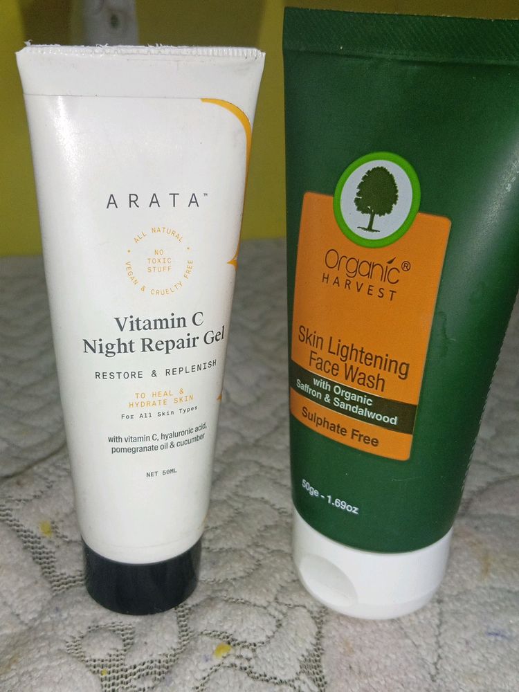 Skin Lightening Face Wash And Vitamin C Night Gel