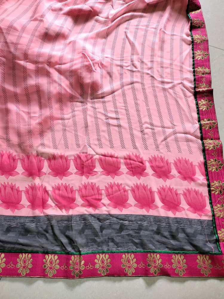 Pink Multi Design Saree