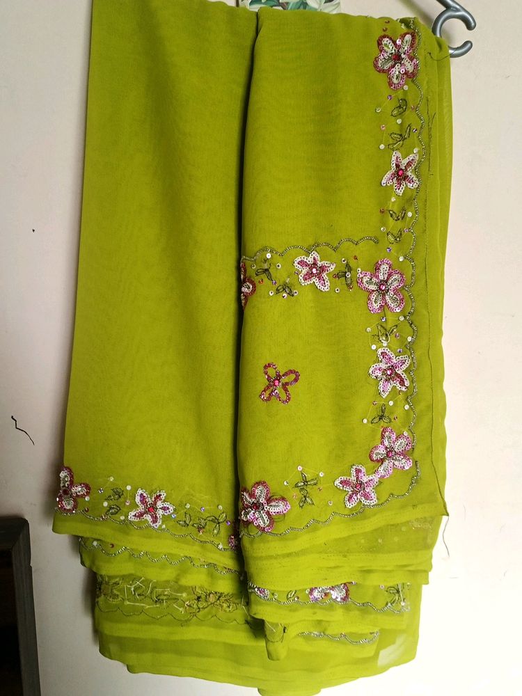 Georgette Popati Saree