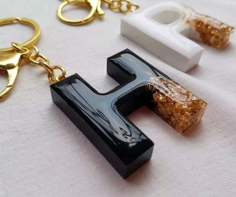 Resin Alphabet Key Chain Customized