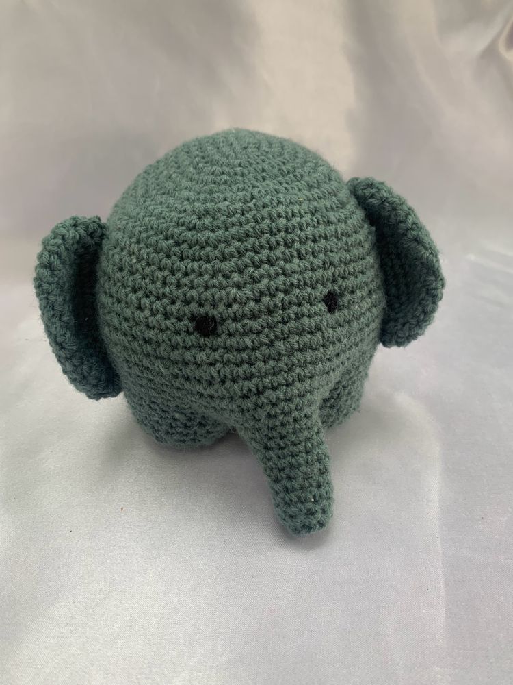 Cute Grey Crochet Plushie Elephant