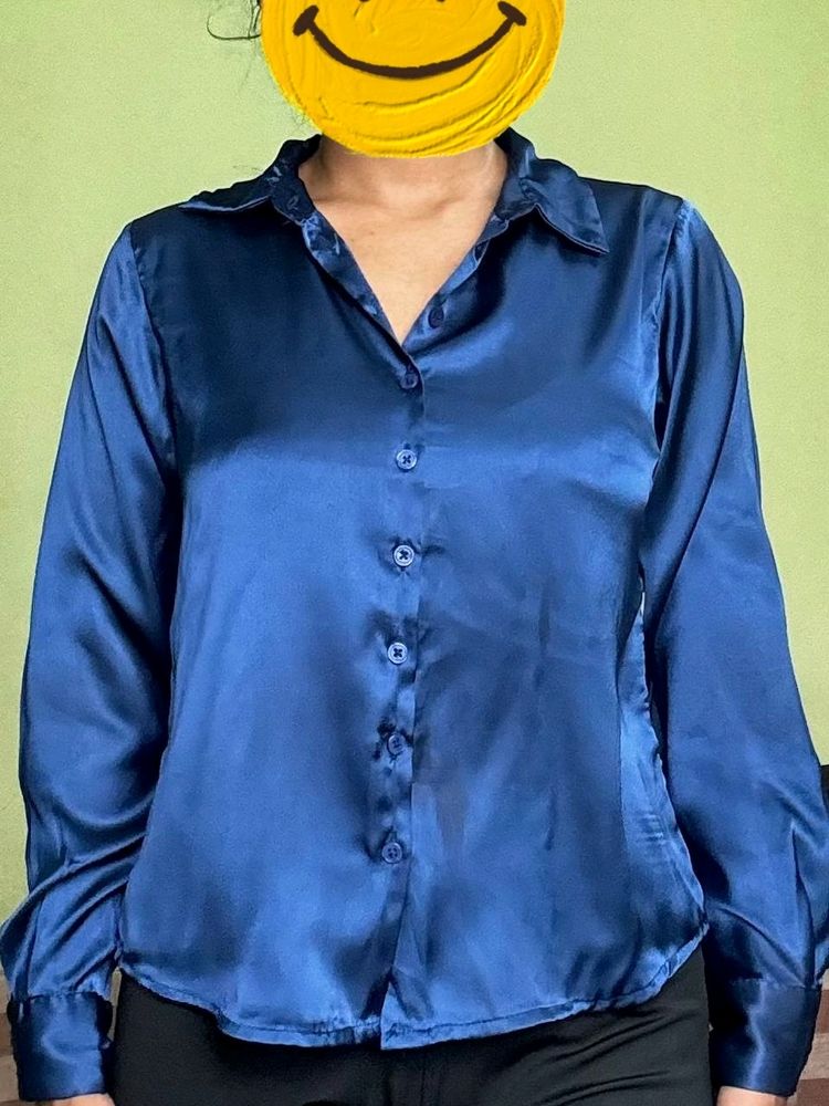 Blue Satin Shirt