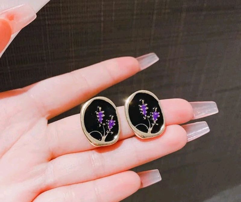 Black Korean Earrings