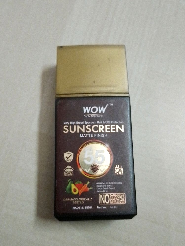 Wow Sunscreen -50ml Bottle - 45ml Left Now