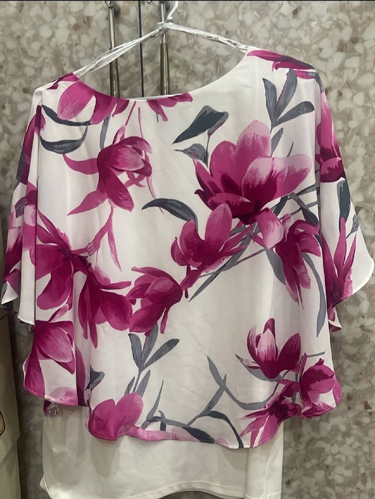 Pink Flower Printed Top