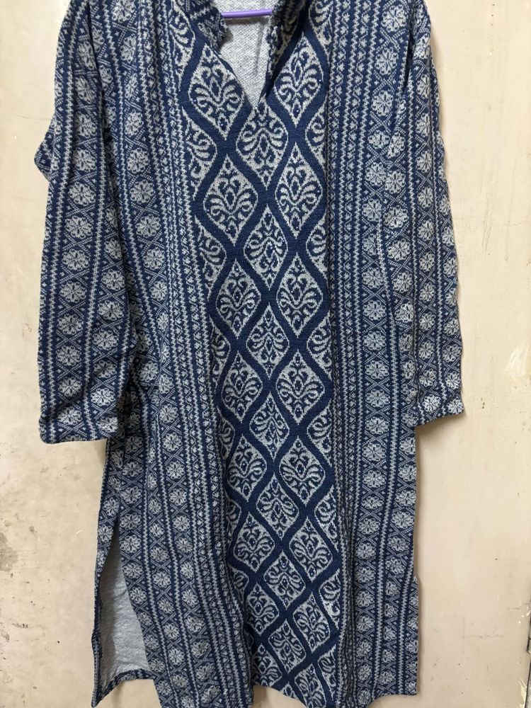 Blue Wool Kurta