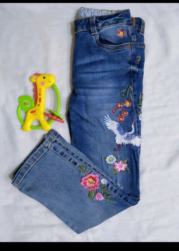 Girls Embroidery Jeans