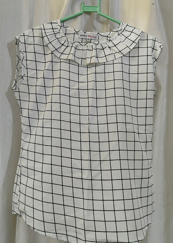 Black Checkered White Top