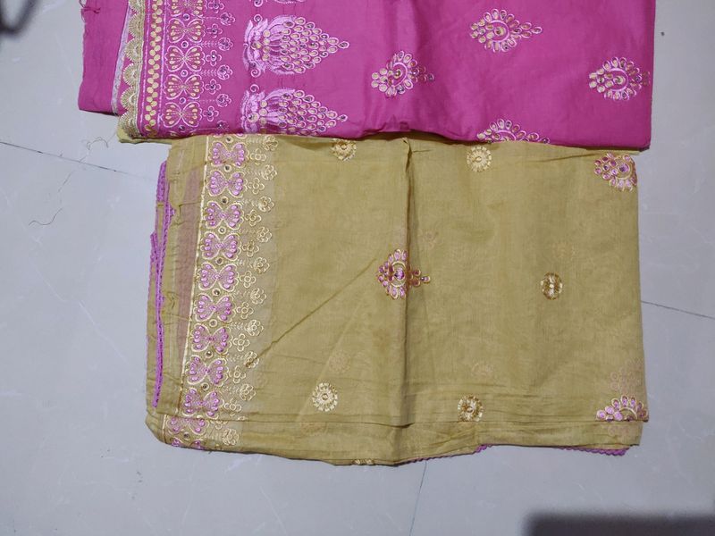 Lovely Pink Unstitched Salwar Suit With Dupatta!