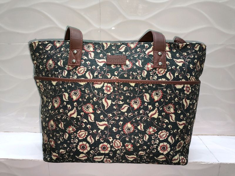 Zouk Kalamkari Print Tote Bag