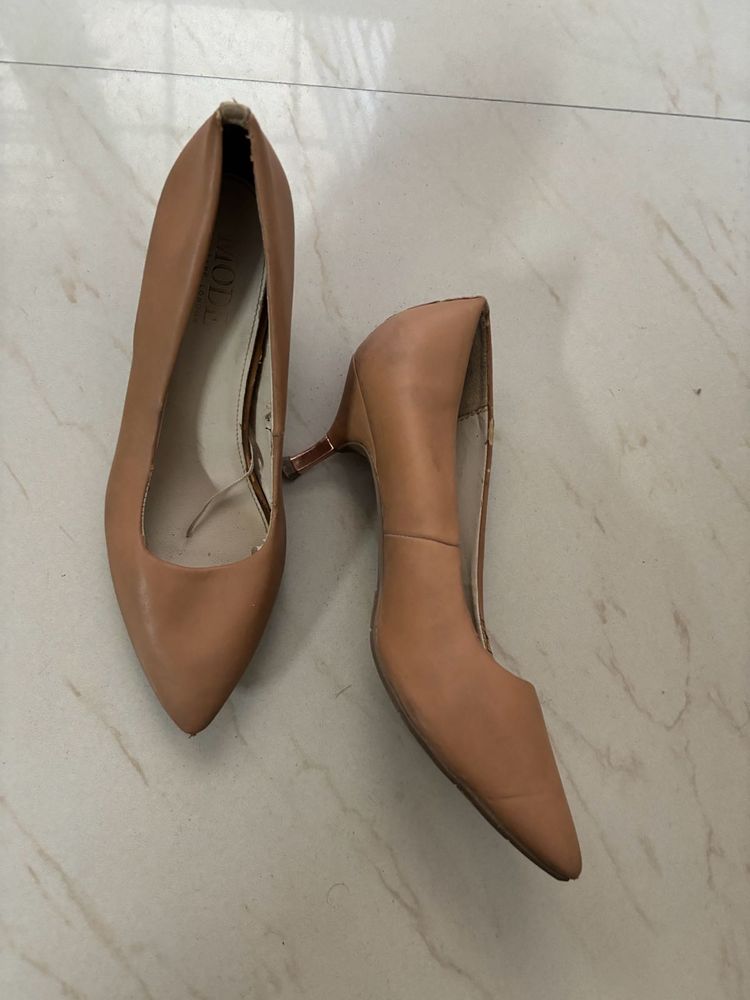 Mode By Red Tape Women Heels (Tan, 6)