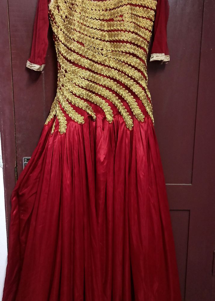 Party Wear Red Gown