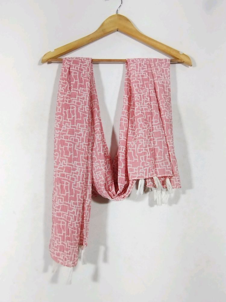 Pink Printed Stole (Women)