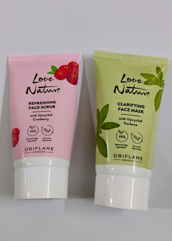 LOVE NATURE REFRESHING FACE SCRUB AND MASK