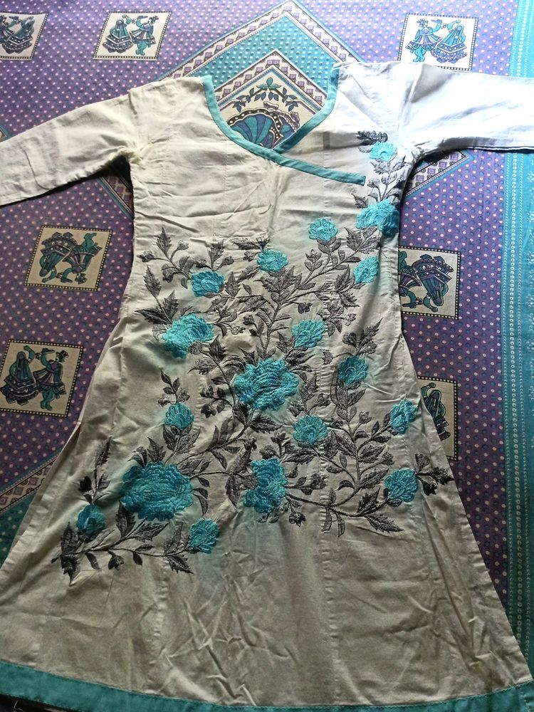 White Embroidery Kurti