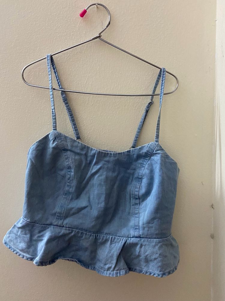 Max Denim Crop Top & Bralette Size S