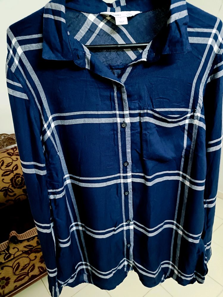 Blue Dark Colour Chex Shirt