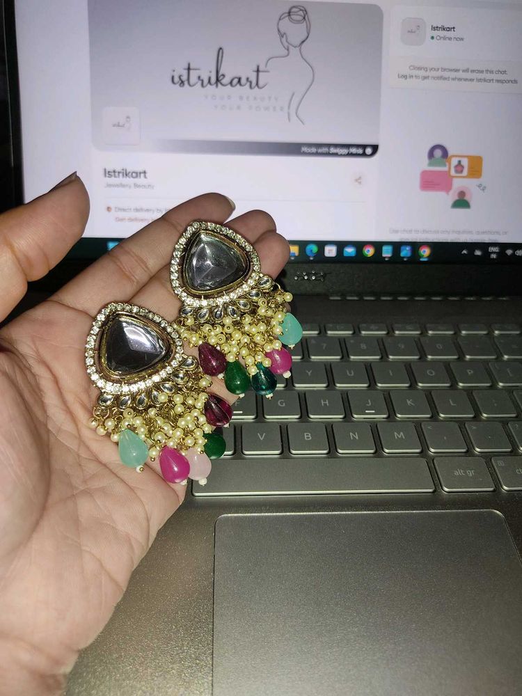 Multi Color Pearl  Earings