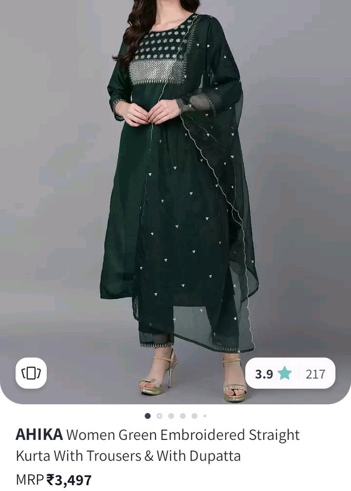 New Kurta , Dupatta With Trousers Set XL Size