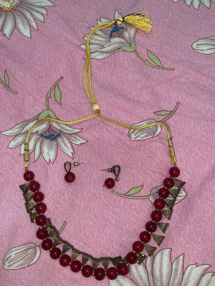 Aesthetic Red Diamonds Jewellery Set