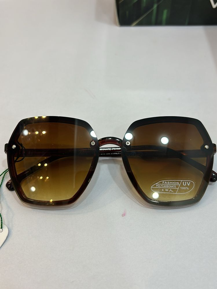 Brown Hexa Sunglass For Women