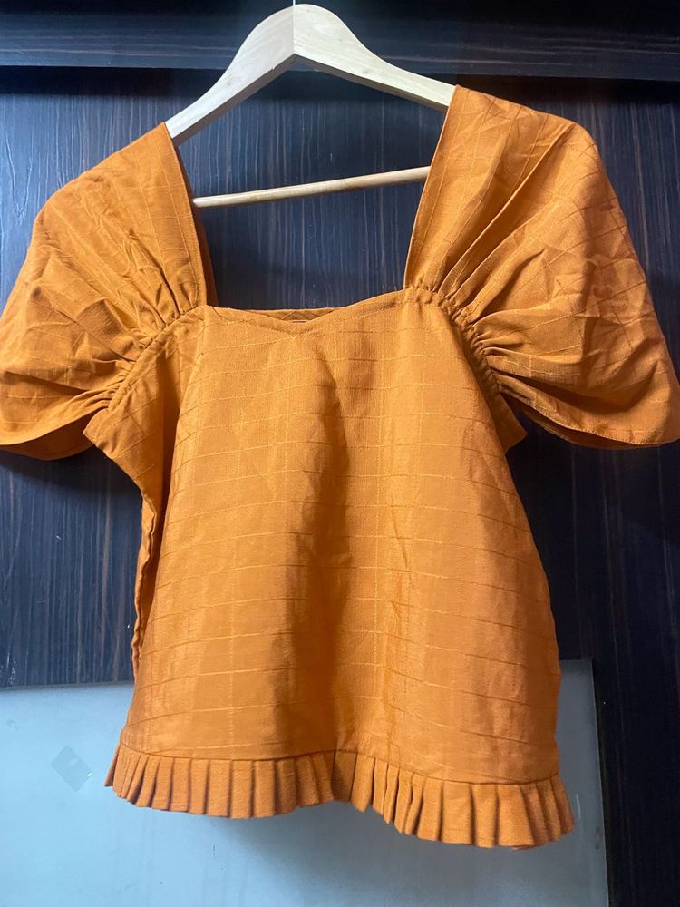 Trending L Size Beautiful Crop Top Orange Rust