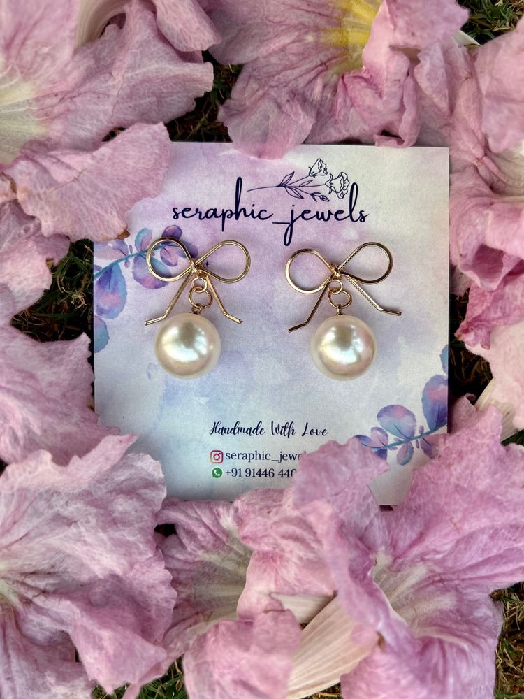 Pearl Bow Earrings